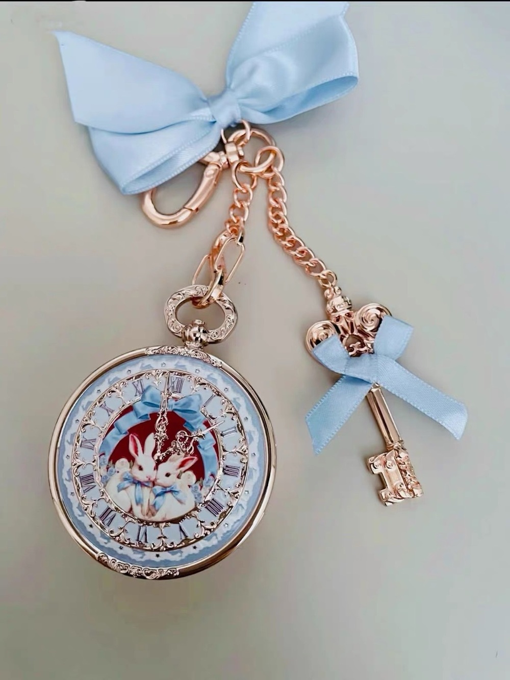 New Flower Knows Bunny Garden lip balm with ribbon key charm Blue Set